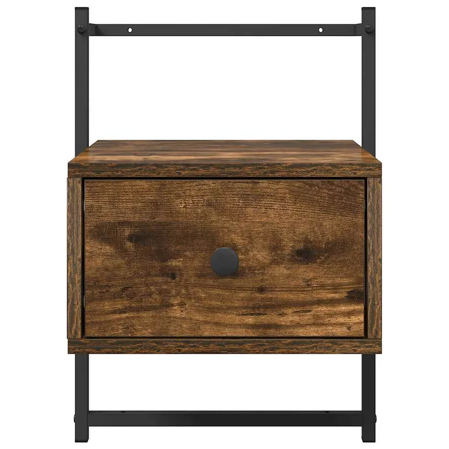 Table de chevet murale chêne fumé 35x30x51 cm cm - 6