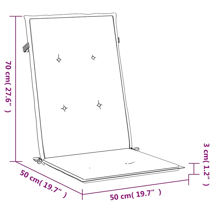 Coussins de chaise de jardin à dossier haut lot de 2 vert vif - 9