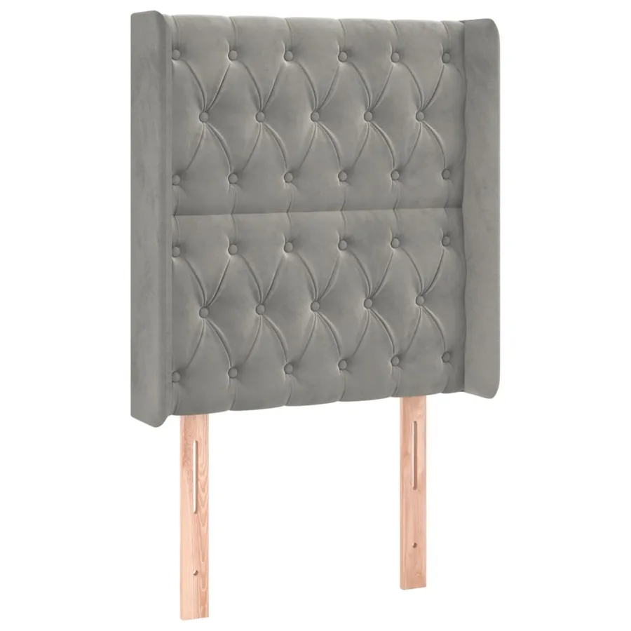 Tête de lit à LED Gris clair 83x16x118/128 cm Velours - 3
