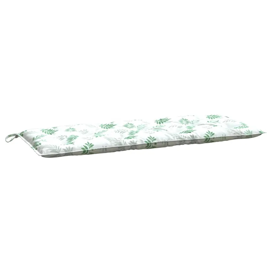Coussin de banc de jardin motif de feuilles 120x50x7 cm tissu - 2