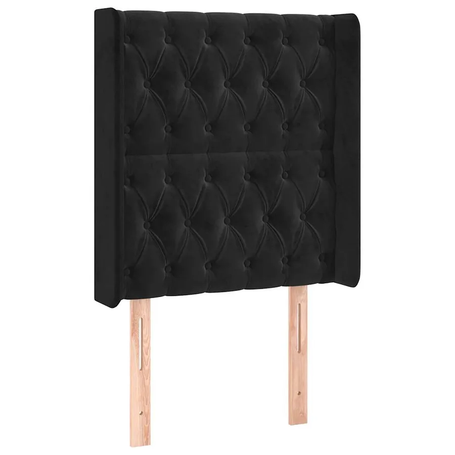 Tête de lit à LED Noir 83x16x118/128 cm Velours - 3