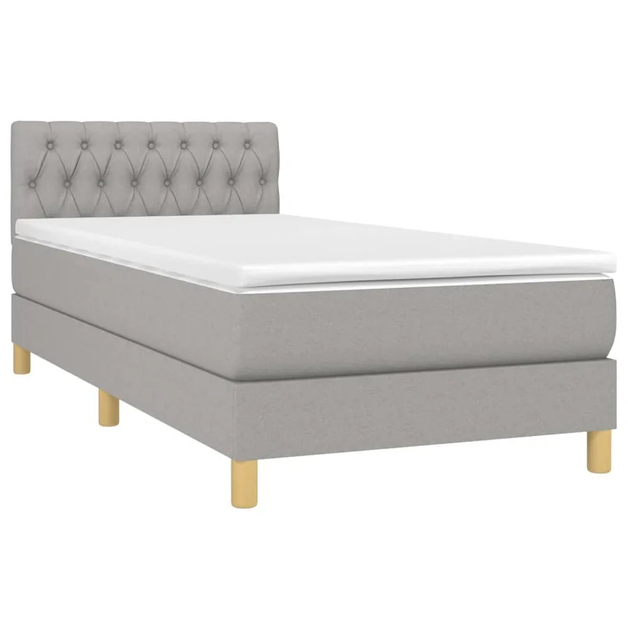 Sommier à lattes de lit avec matelas et LED Gris clair 90x200cm - 3