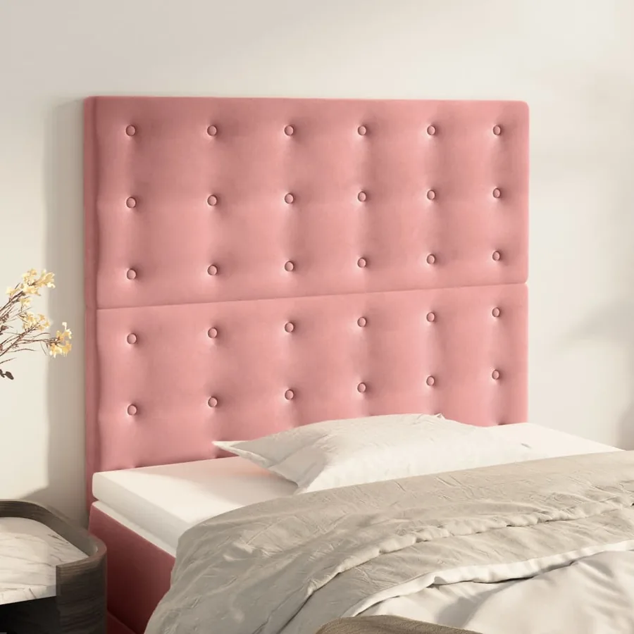 Tête de lit Rose 90x5x118/128 cm Velours