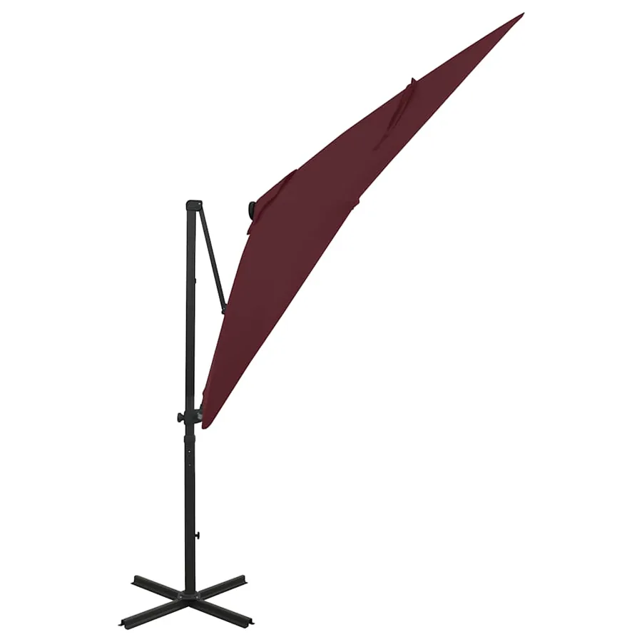 Parasol de jardin en porte-à-faux avec mât et lumières LED - 2