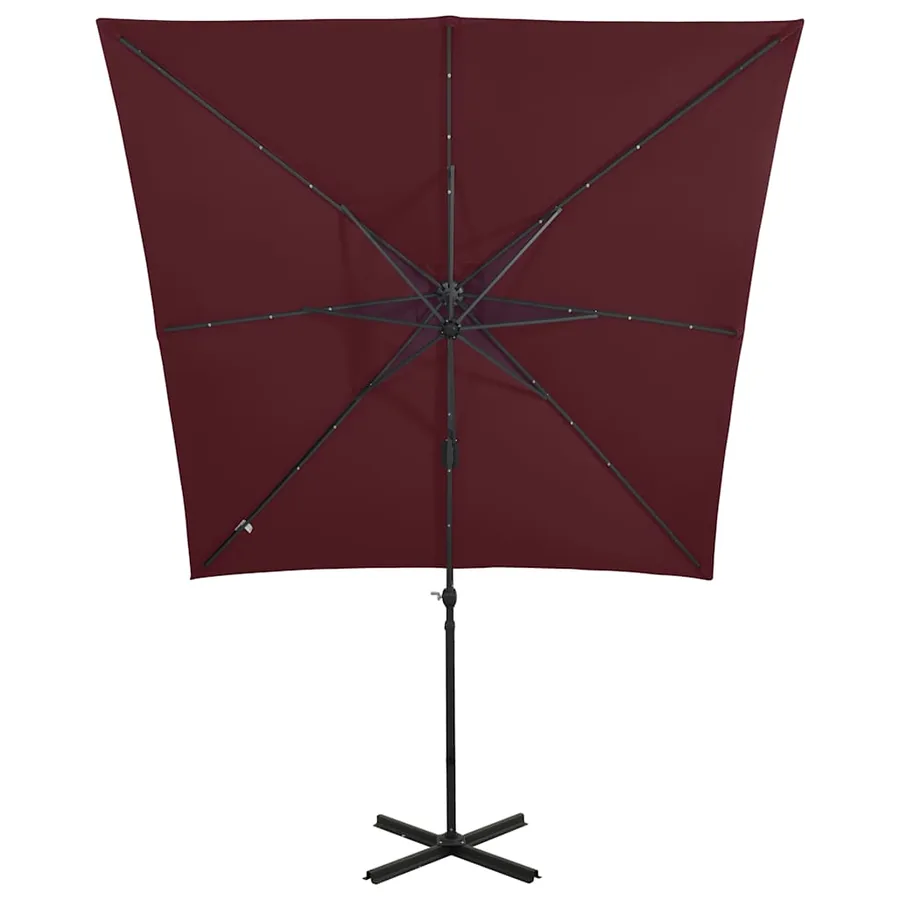 Parasol de jardin en porte-à-faux avec mât et lumières LED - 5