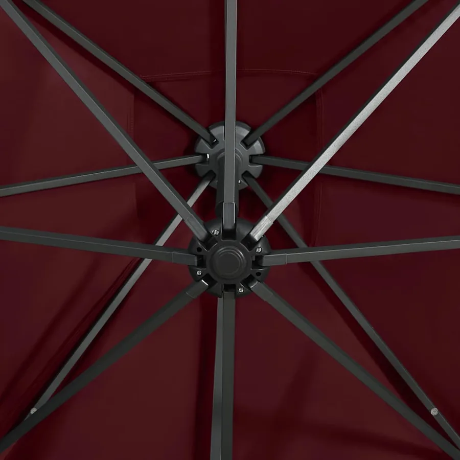 Parasol de jardin en porte-à-faux avec mât et lumières LED - 8