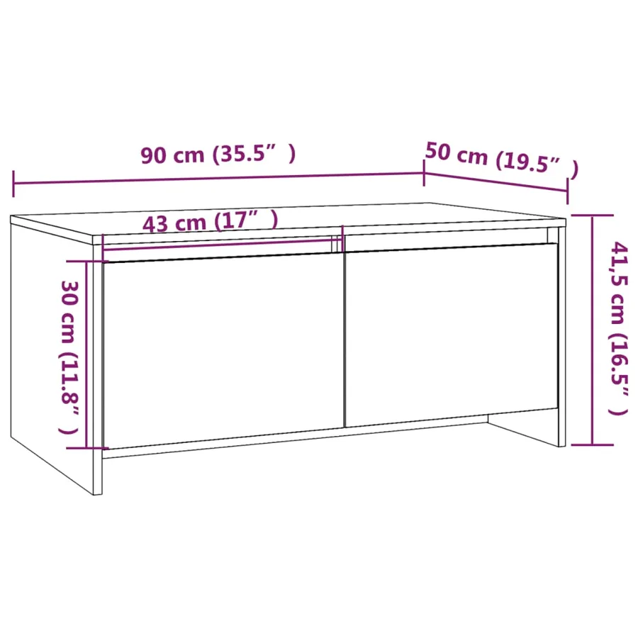 Table basse chêne sonoma 90x50x41,5 cm bois d'ingénierie - 8