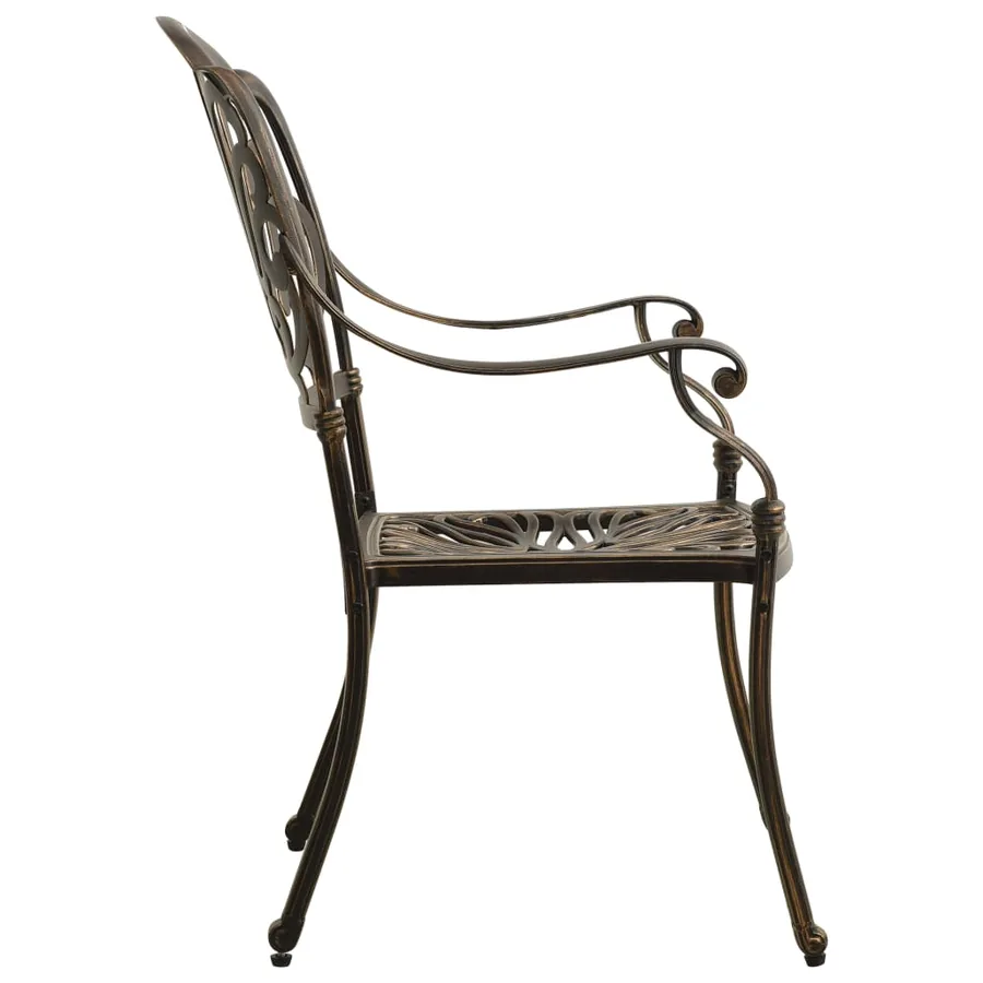 Ensemble de bistro 3 pcs Aluminium coulé Bronze - 6