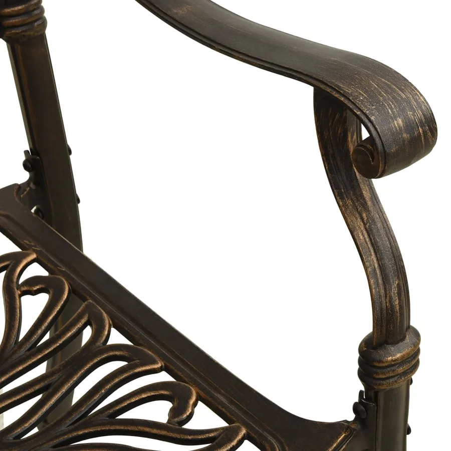 Ensemble de bistro 3 pcs Aluminium coulé Bronze - 9