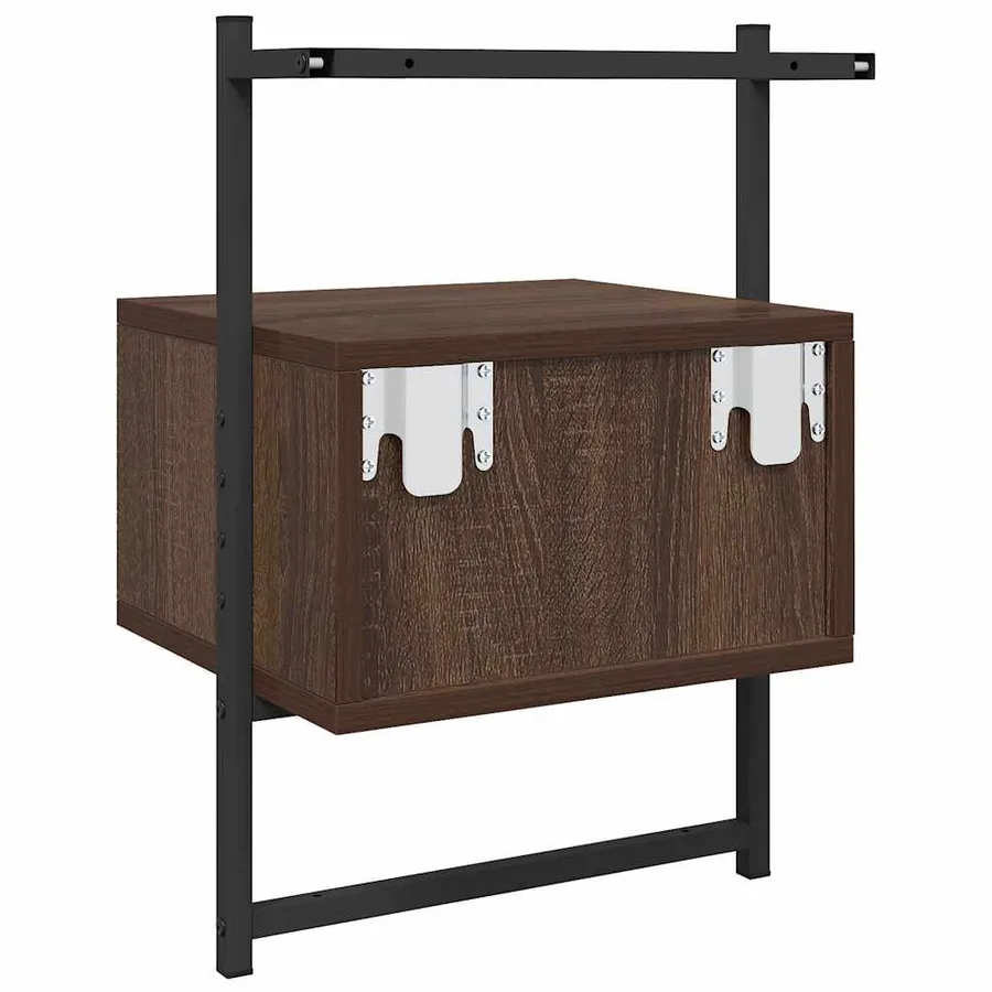 Table de chevet murale chêne brun 35x30x51 cm bois d'ingénierie - 8