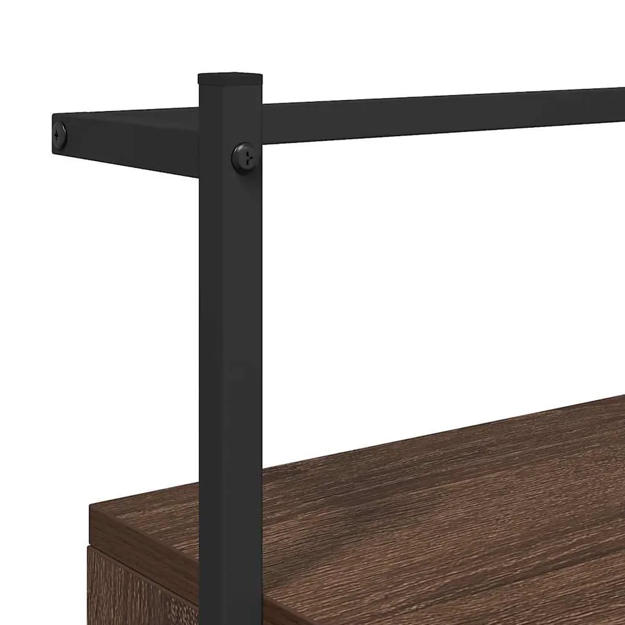 Table de chevet murale chêne brun 35x30x51 cm bois d'ingénierie - 9