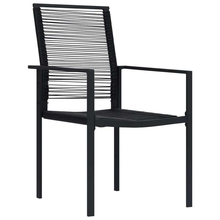Chaises de jardin lot de 2 Rotin PVC Noir - 2