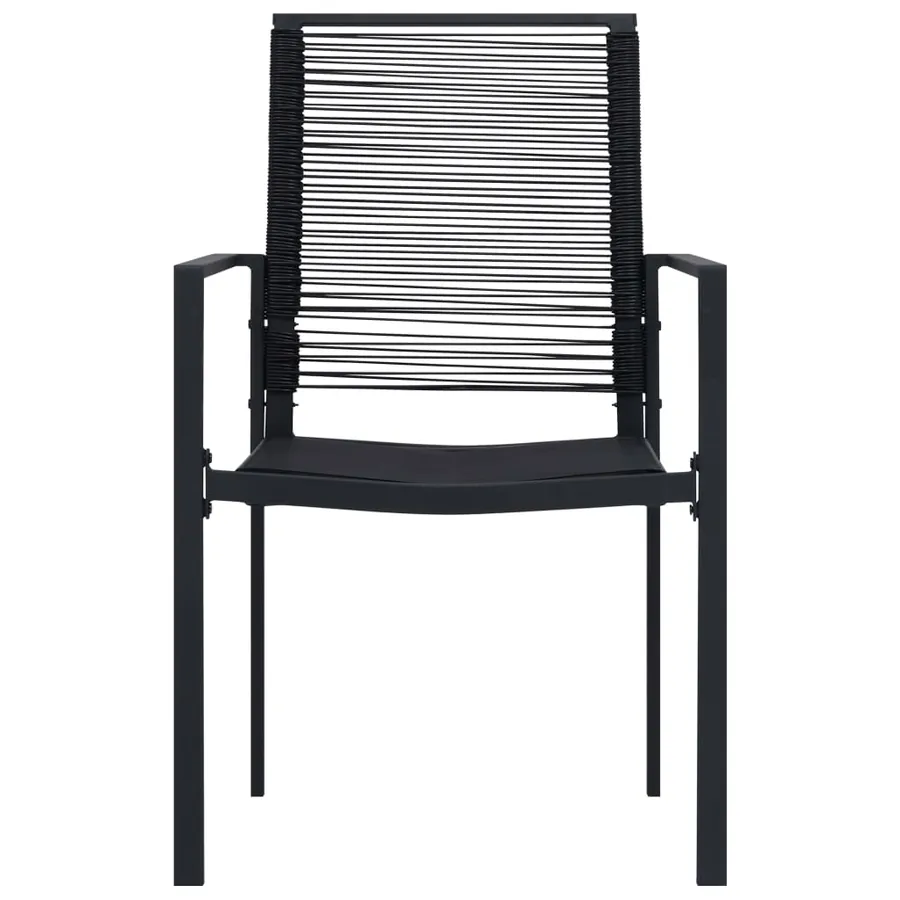 Chaises de jardin lot de 2 Rotin PVC Noir - 3