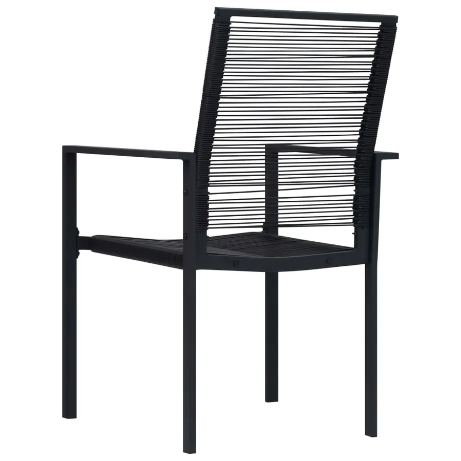 Chaises de jardin lot de 2 Rotin PVC Noir - 5