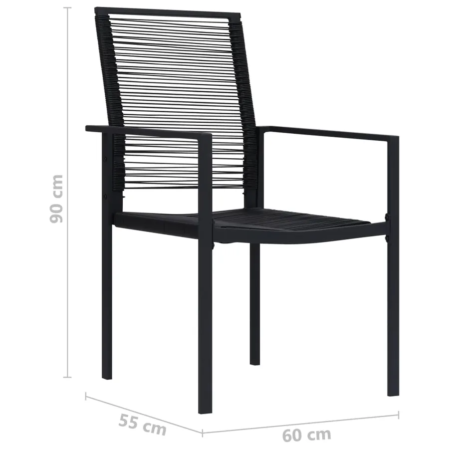 Chaises de jardin lot de 2 Rotin PVC Noir - 8