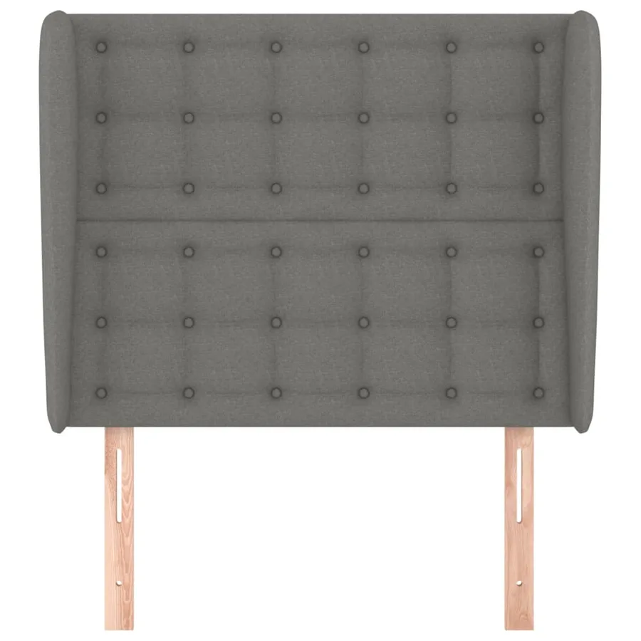 Tête de lit avec oreilles Gris foncé 93x23x118/128 cm Tissu - 3