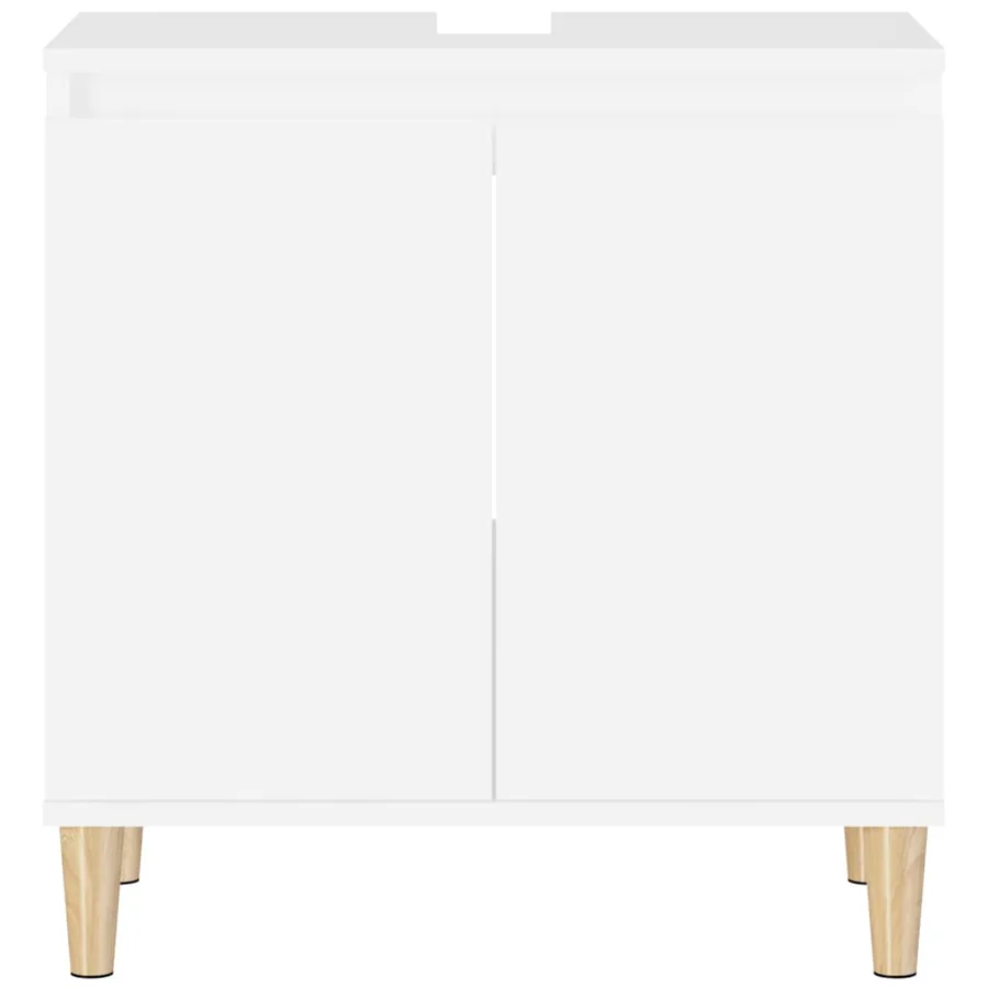 Meuble d'évier blanc 58x33x60 cm bois d'ingénierie - 6