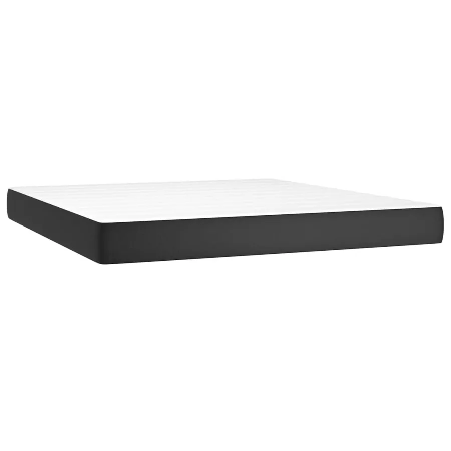 Matelas de lit à ressorts ensachés fermeté moyenne Noir 180x200x20cm Similicuir - 2