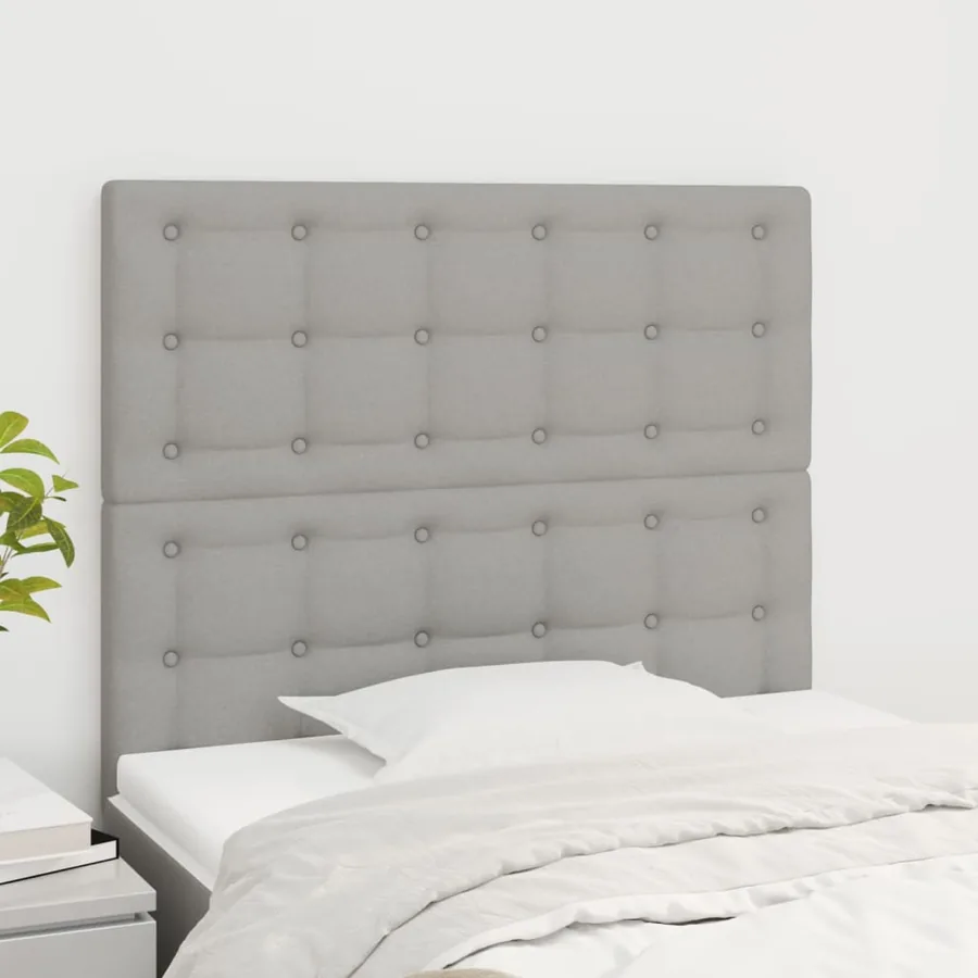 Tête de lit Gris clair 90x5x118/128 cm Tissu