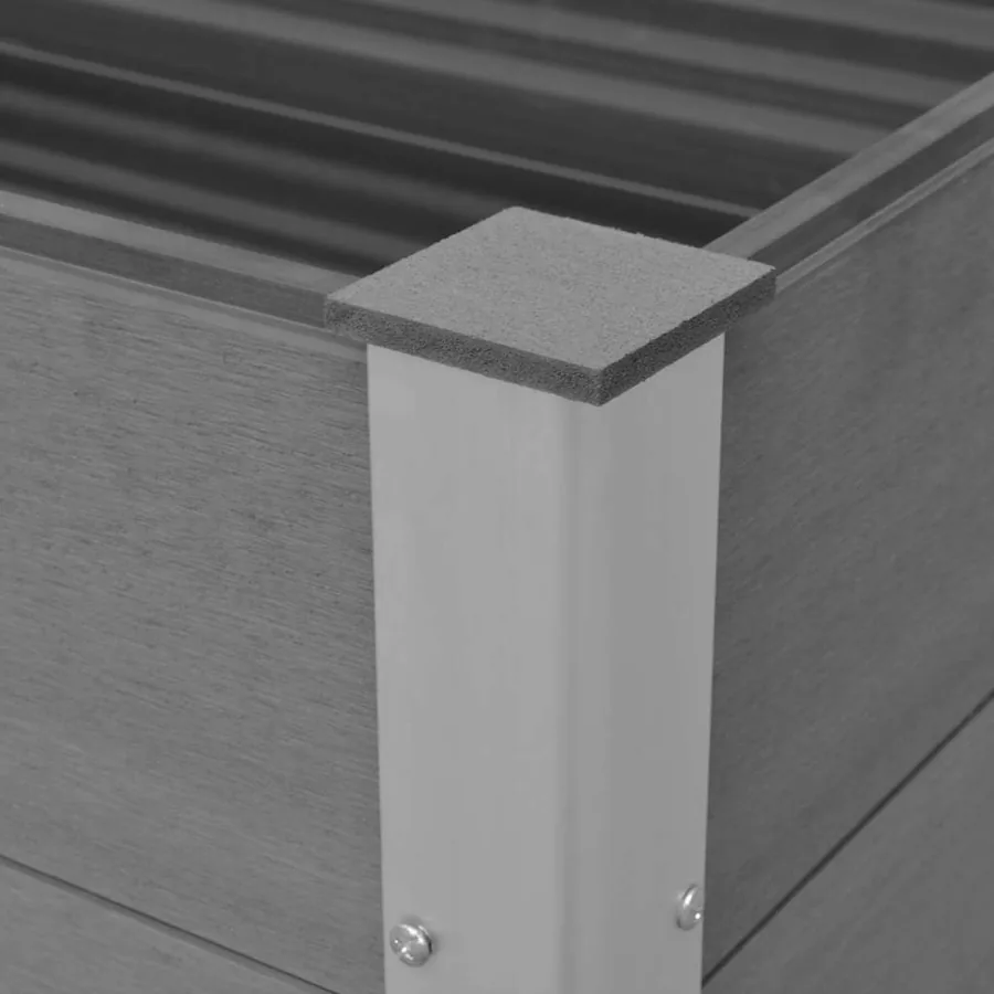 Lit surélevé de jardin WPC 150x100x54 cm Gris - 5
