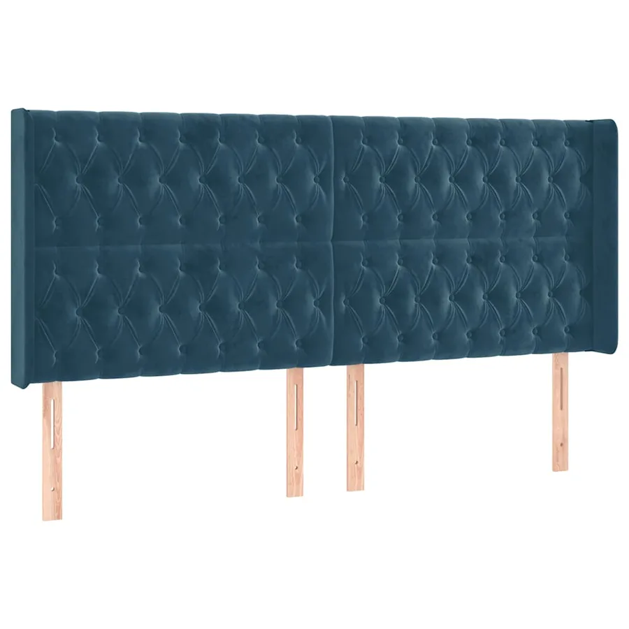 Tête de lit à LED Bleu foncé 203x16x118/128 cm Velours - 3