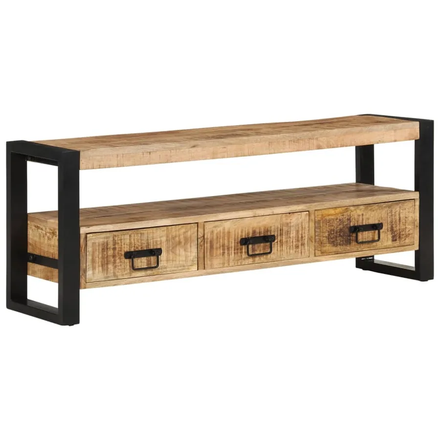 Meuble TV 120x30x45 cm Bois massif de manguier - 10