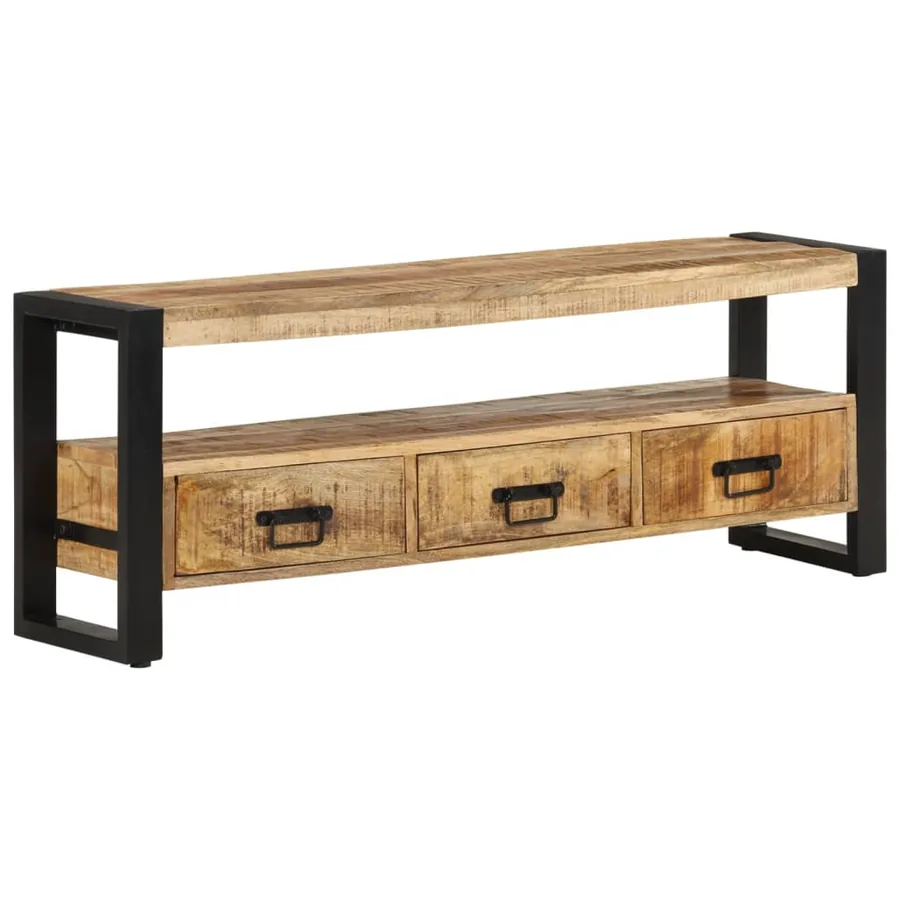 Meuble TV 120x30x45 cm Bois massif de manguier - 8