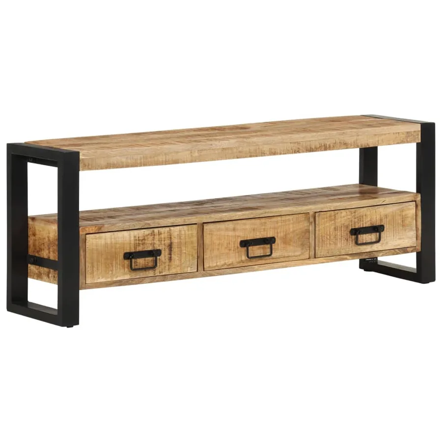 Meuble TV 120x30x45 cm Bois massif de manguier - 9