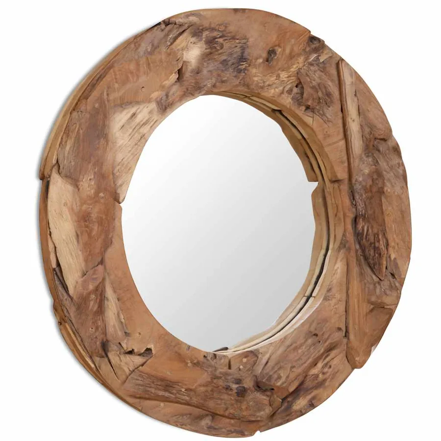 Miroir décoratif Teck 80 cm Rond - 5