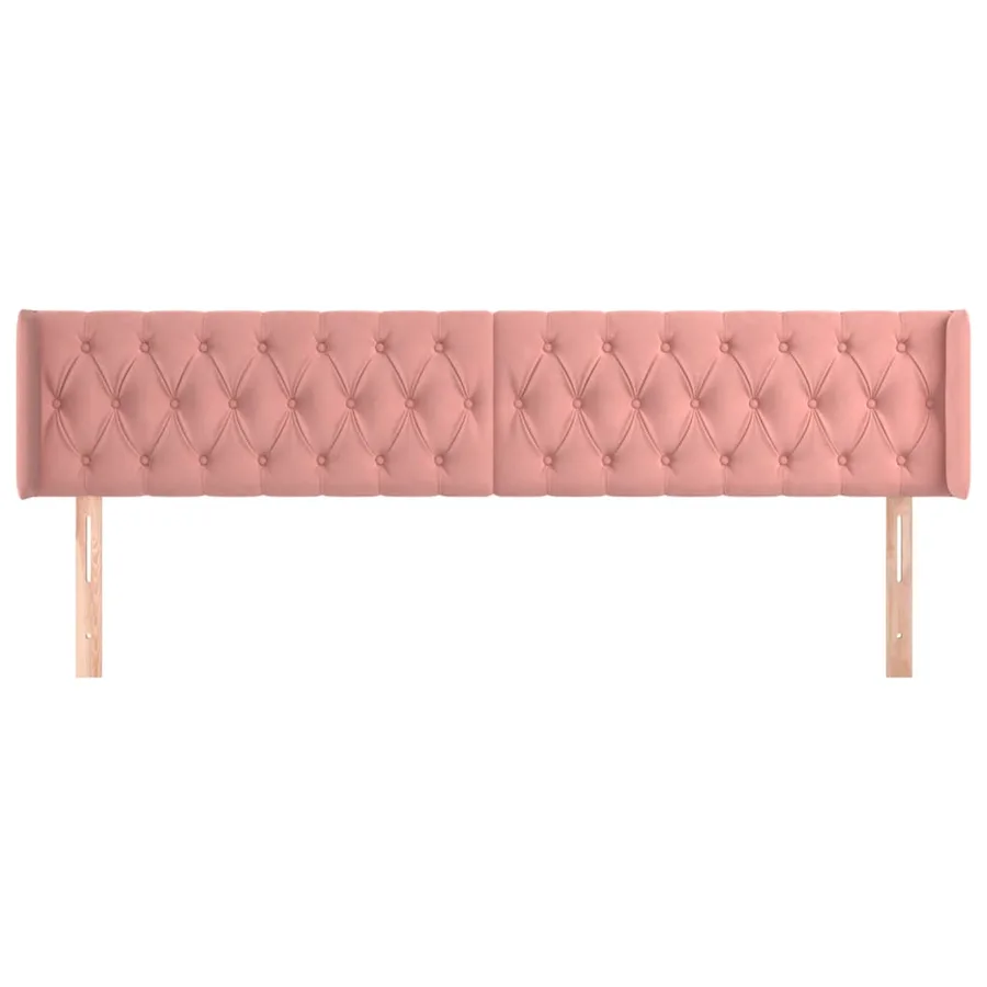Tête de lit avec oreilles Rose 183x16x78/88 cm Velours - 3
