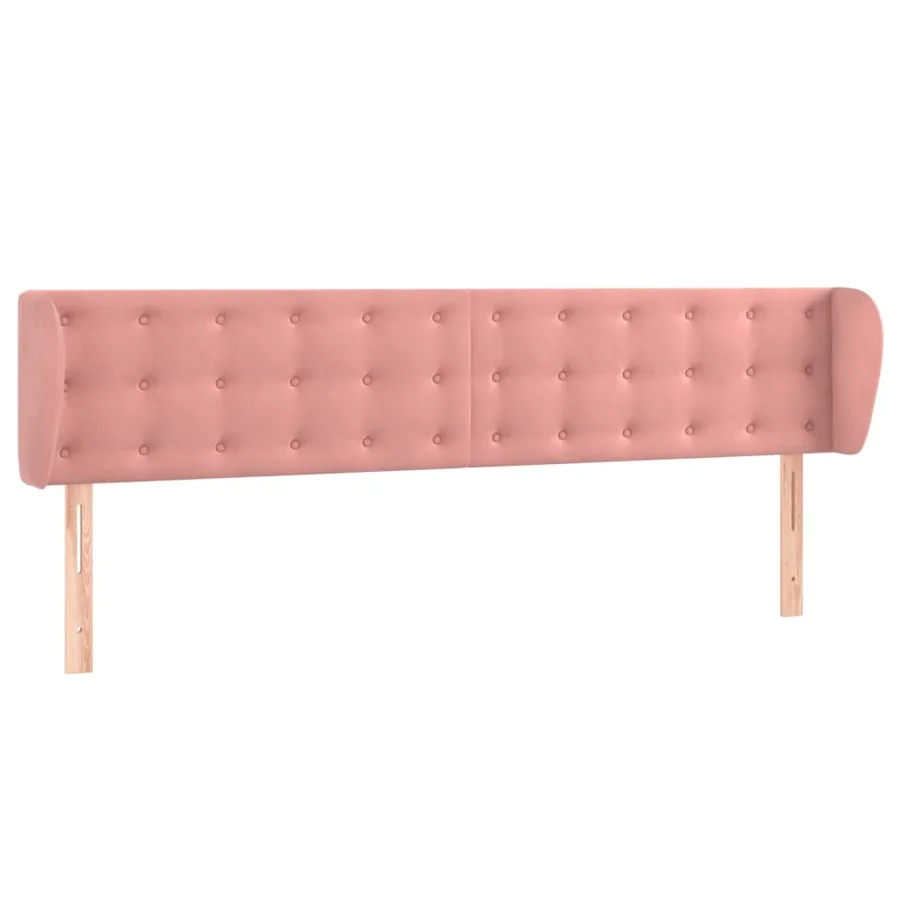 Tête de lit avec oreilles Rose 203x23x78/88 cm Velours - 2