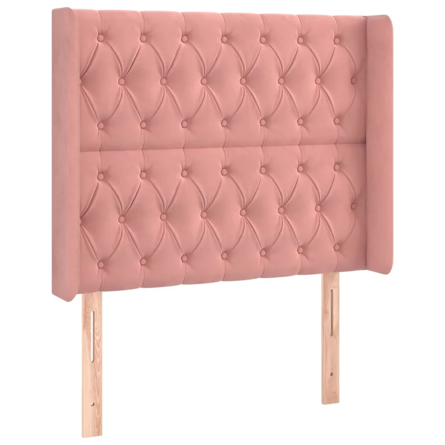 Tête de lit avec oreilles Rose 93x16x118/128 cm Velours - 2