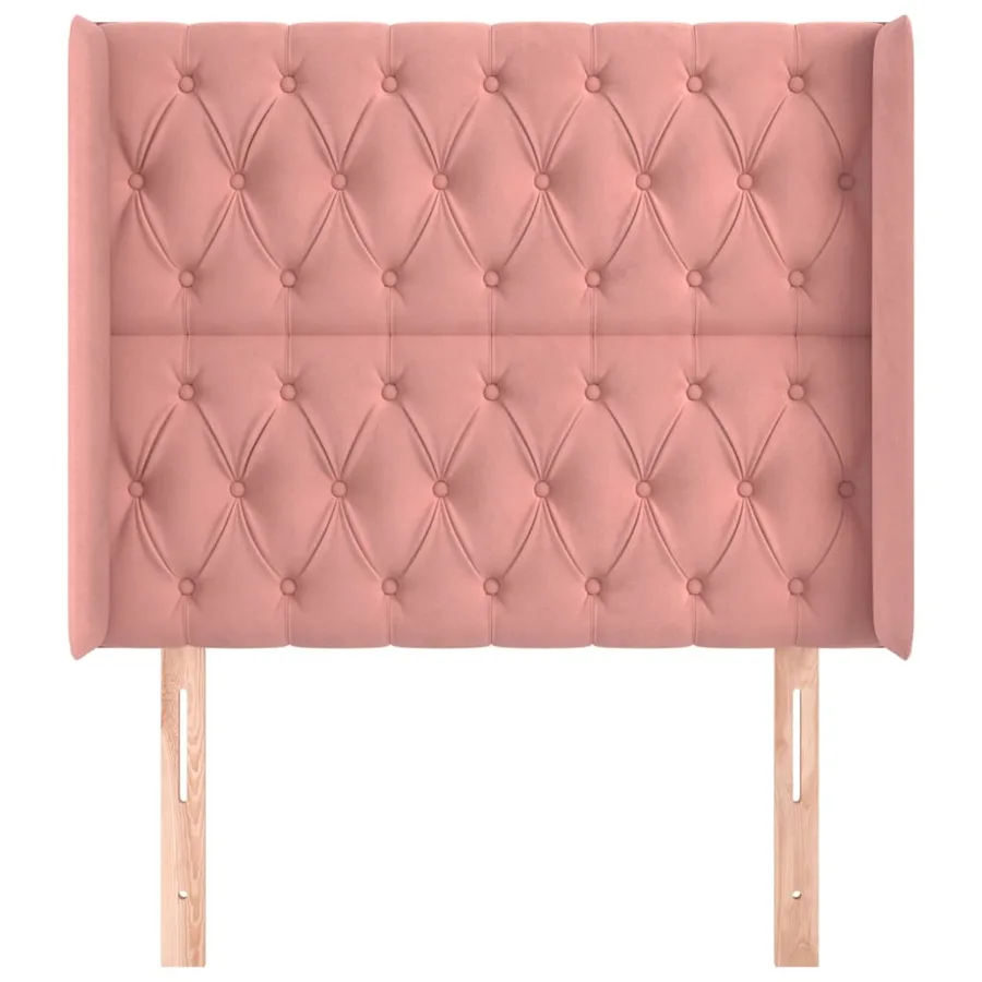 Tête de lit avec oreilles Rose 93x16x118/128 cm Velours - 3
