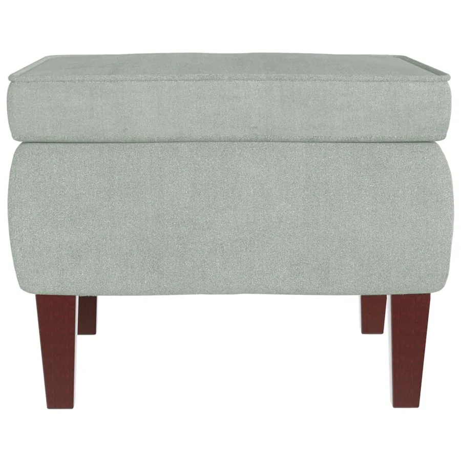 Fauteuil à bascule à oreilles en velours gris clair bois massif - 10