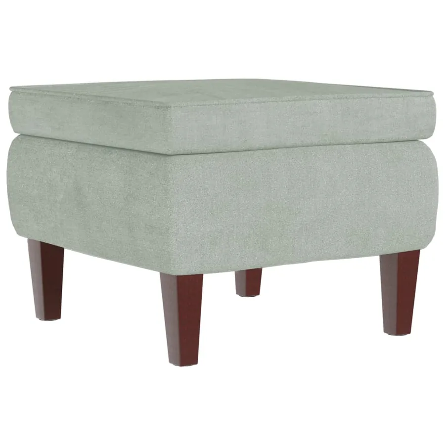Fauteuil à bascule à oreilles en velours gris clair bois massif - 9