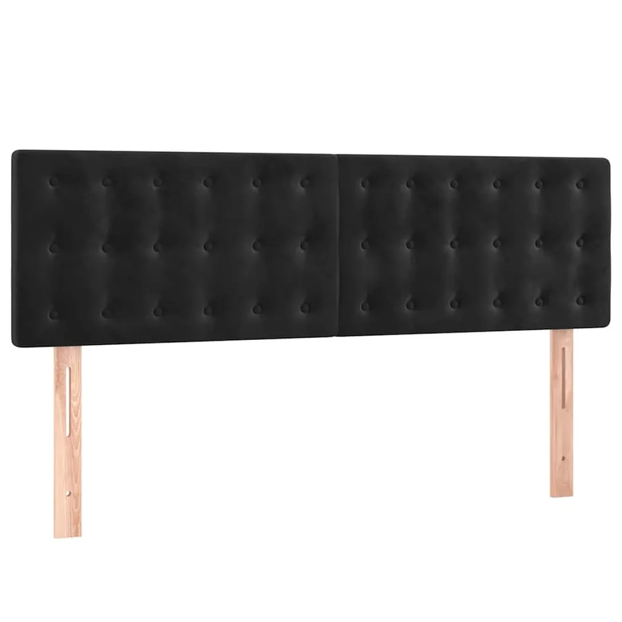 Sommier à lattes de lit avec matelas Noir 140x190 cm Velours - 6