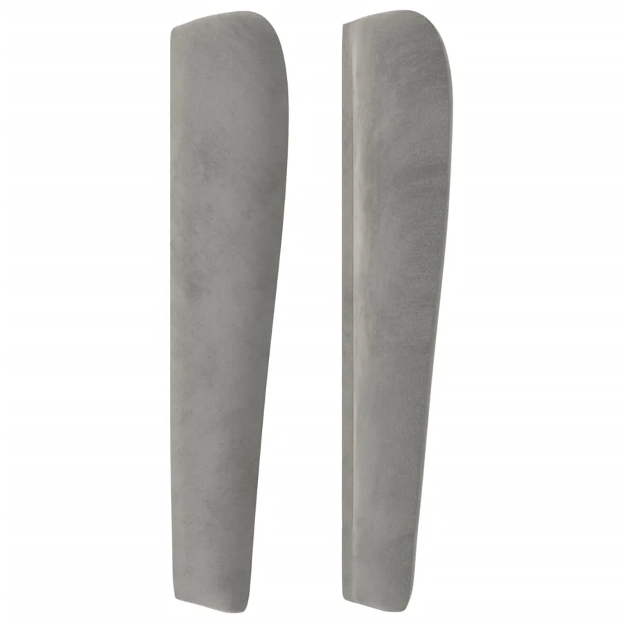 Tête de lit avec oreilles Gris clair 183x23x118/128 cm Velours - 4