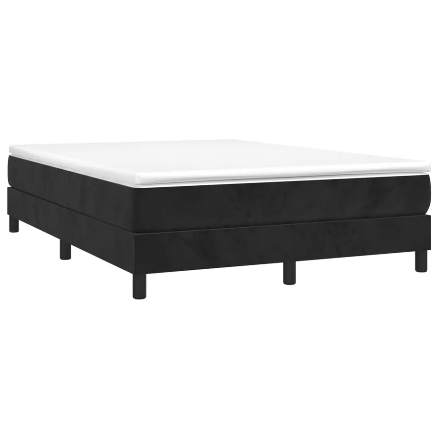 Sommier à lattes de lit avec matelas Noir 140x190 cm Velours - 3