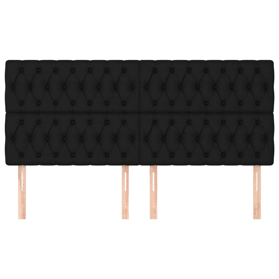 Tête de lit Noir 200x7x118/128 cm Tissu - 3