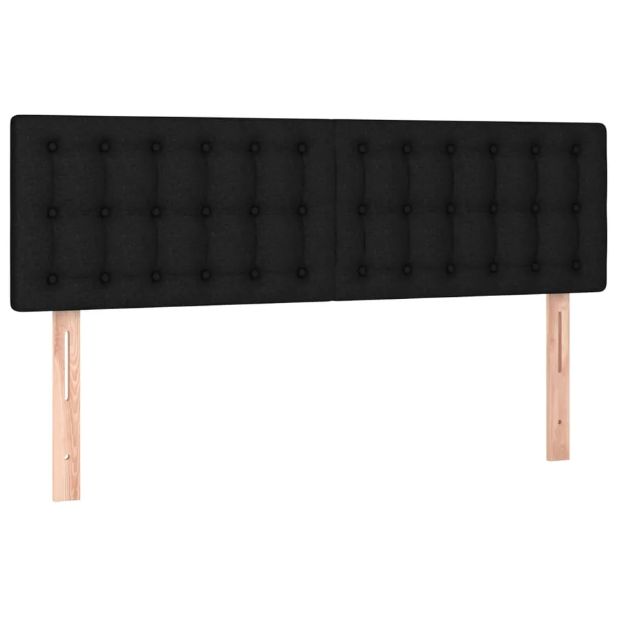 Sommier à lattes de lit avec matelas Noir 140x190 cm Tissu - 6