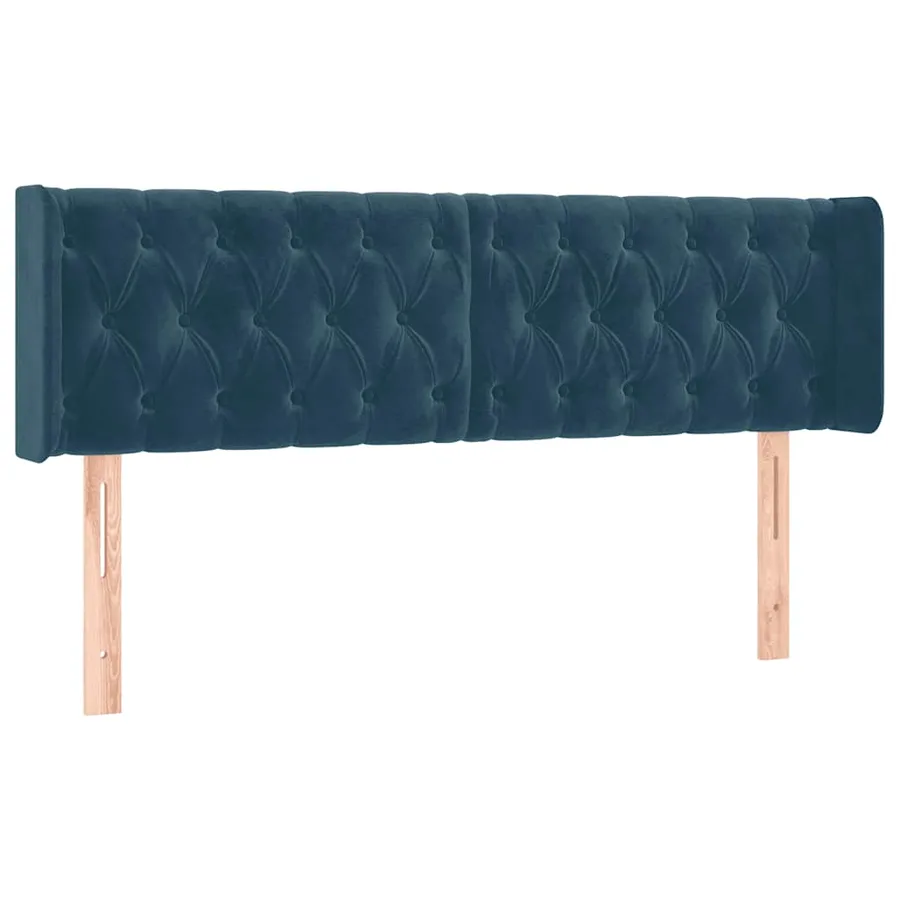 Tête de lit à LED Bleu foncé 163x16x78/88 cm Velours - 3