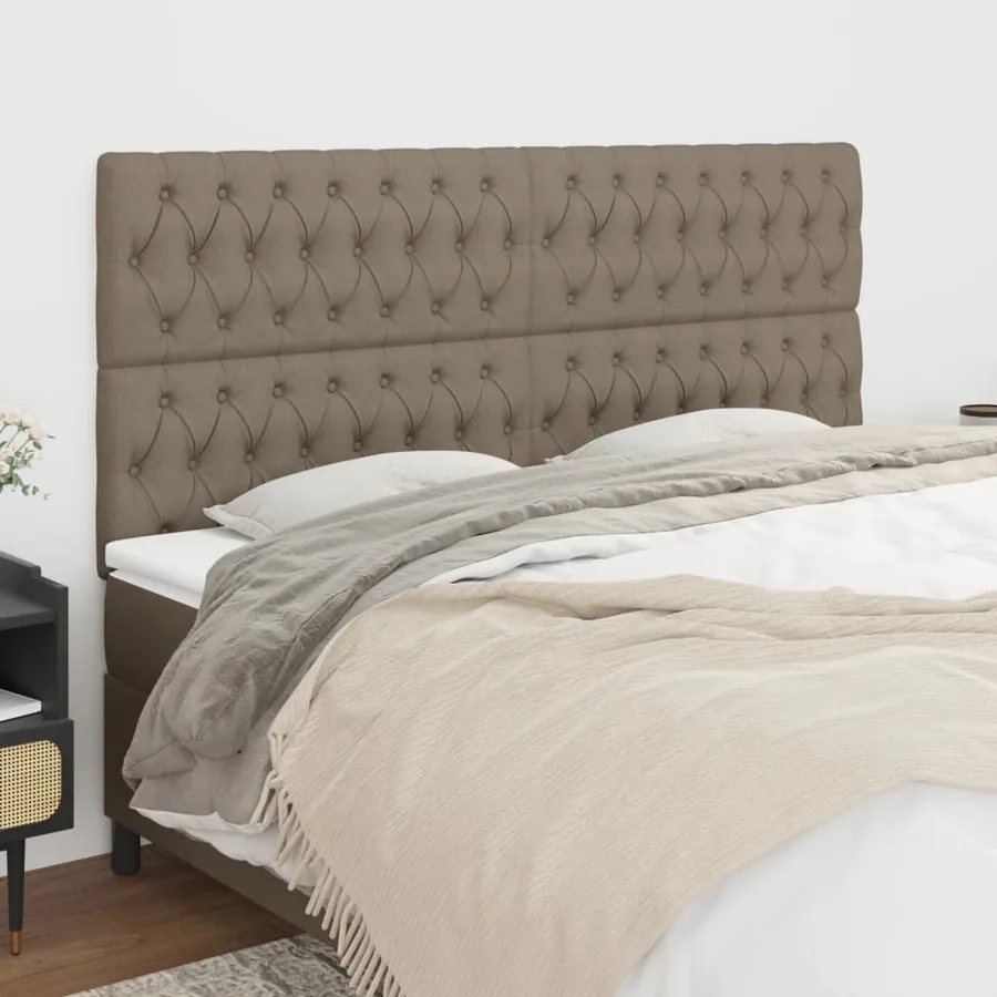 Tête de lit Taupe 180x7x118/128 cm Tissu