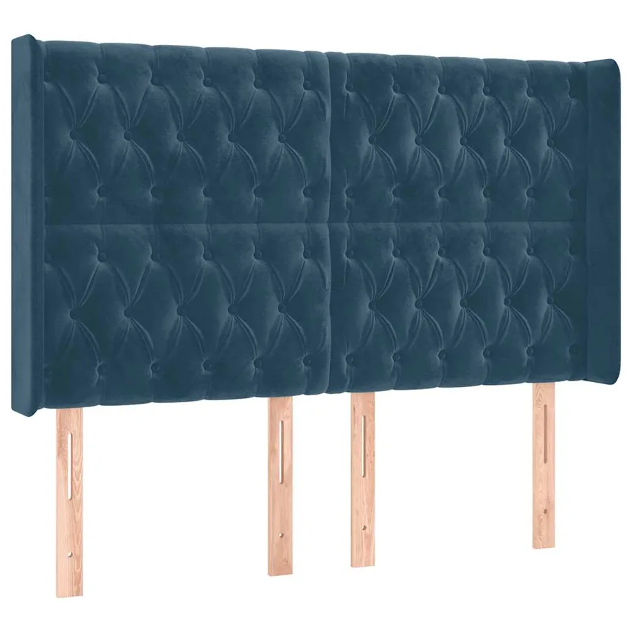 Tête de lit à LED Bleu foncé 163x16x118/128 cm Velours - 3