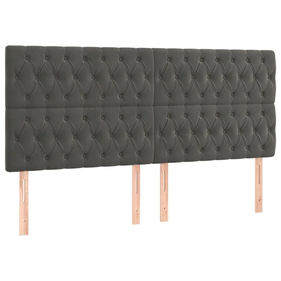 Tête de lit à LED Gris foncé 180x7x118/128 cm Velours - 4