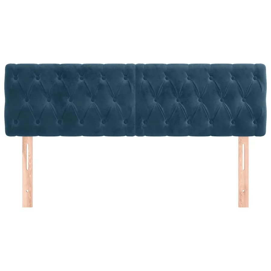 Têtes de lit Bleu foncé 160 x 7 x 78/88 cm Velours - 3