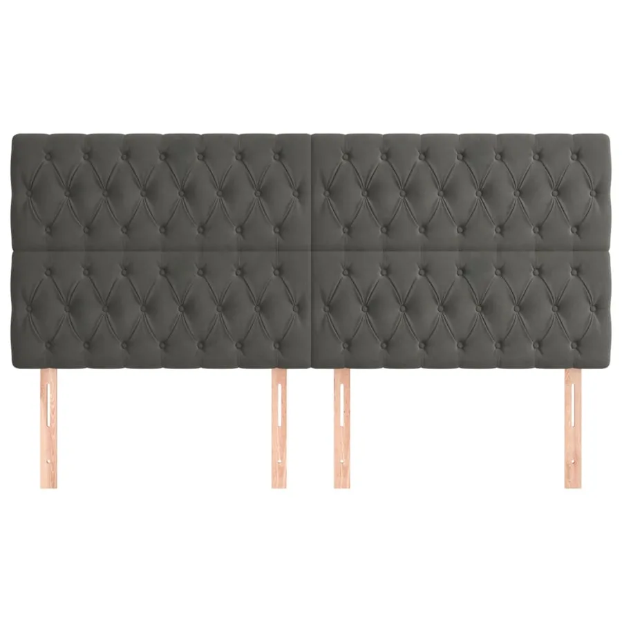 Tête de lit Gris foncé 180 x 7 x 118/128 cm Velours - 3