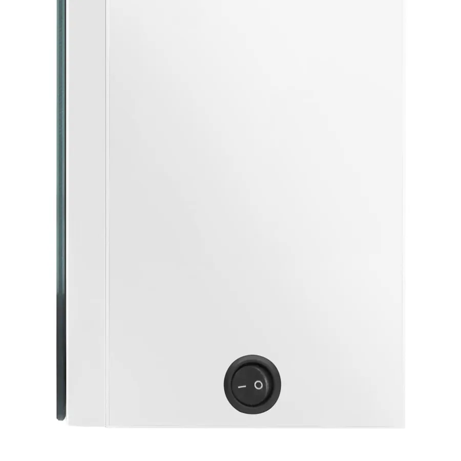 Armoire de salle de bain à miroir LED Blanc brillant 80x12x68cm - 6