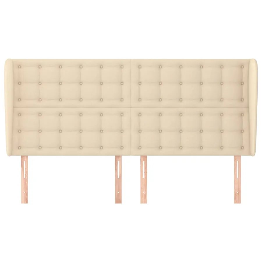 Tête de lit avec oreilles Crème 183x23x118/128 cm Tissu - 3