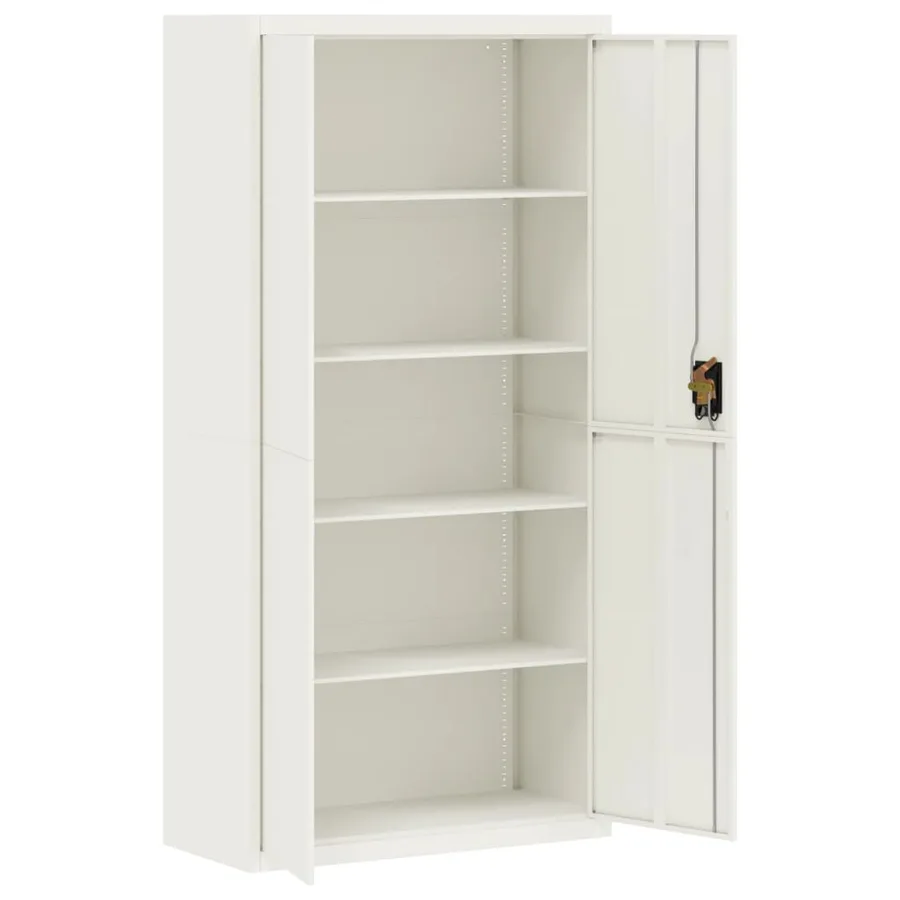 Classeur blanc 90x40x180 cm acier - 4
