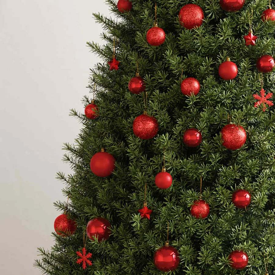 Ensemble de boules de Noël 111 pièces rouge polystyrène - 3